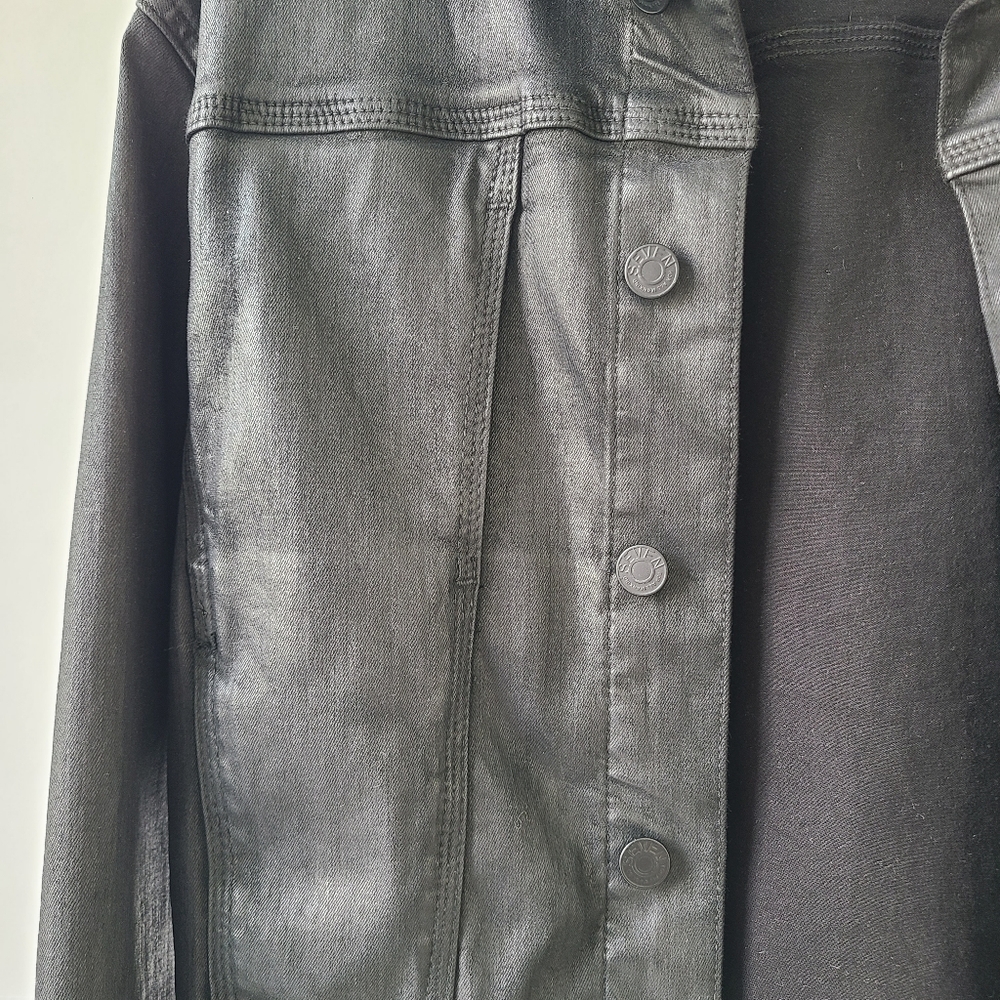 7 For All Mankind - Coated Denim Jacket, Large, Black - Picture 3 of 13
